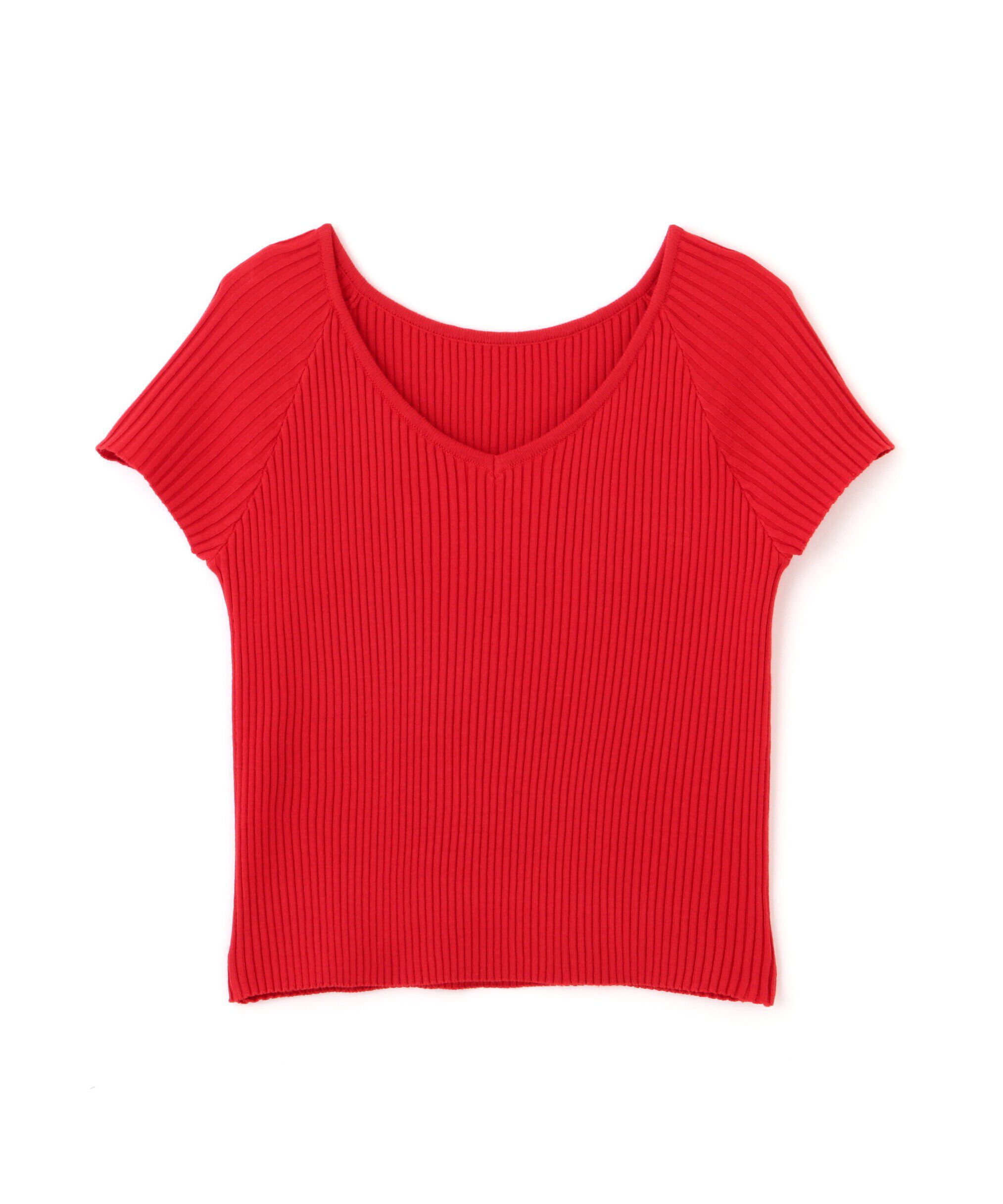  「前後2Wayフレンチスリーブリブニット」|ニット・セーター|