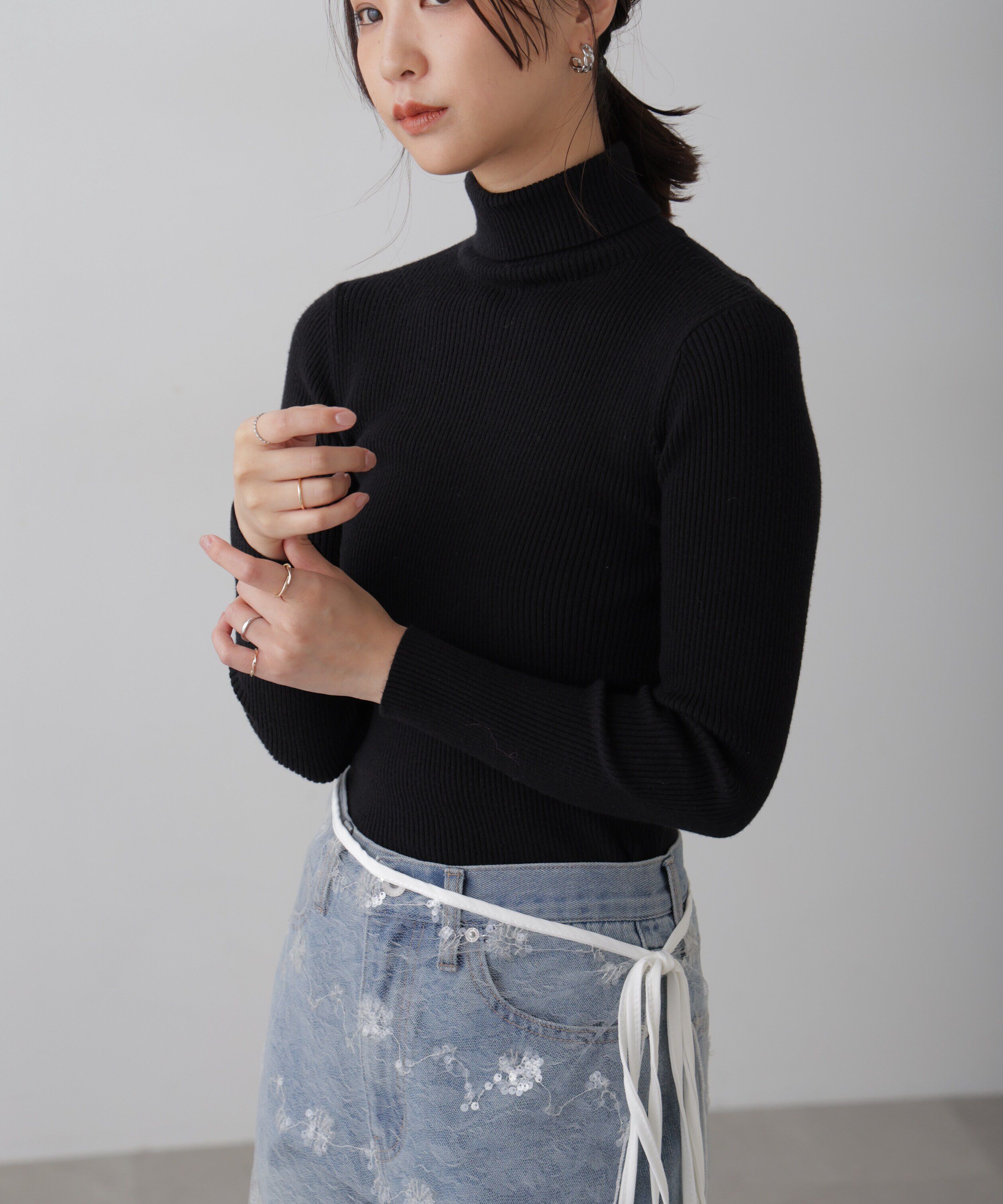  「タートルネックリブニット」|ニット・セーター|