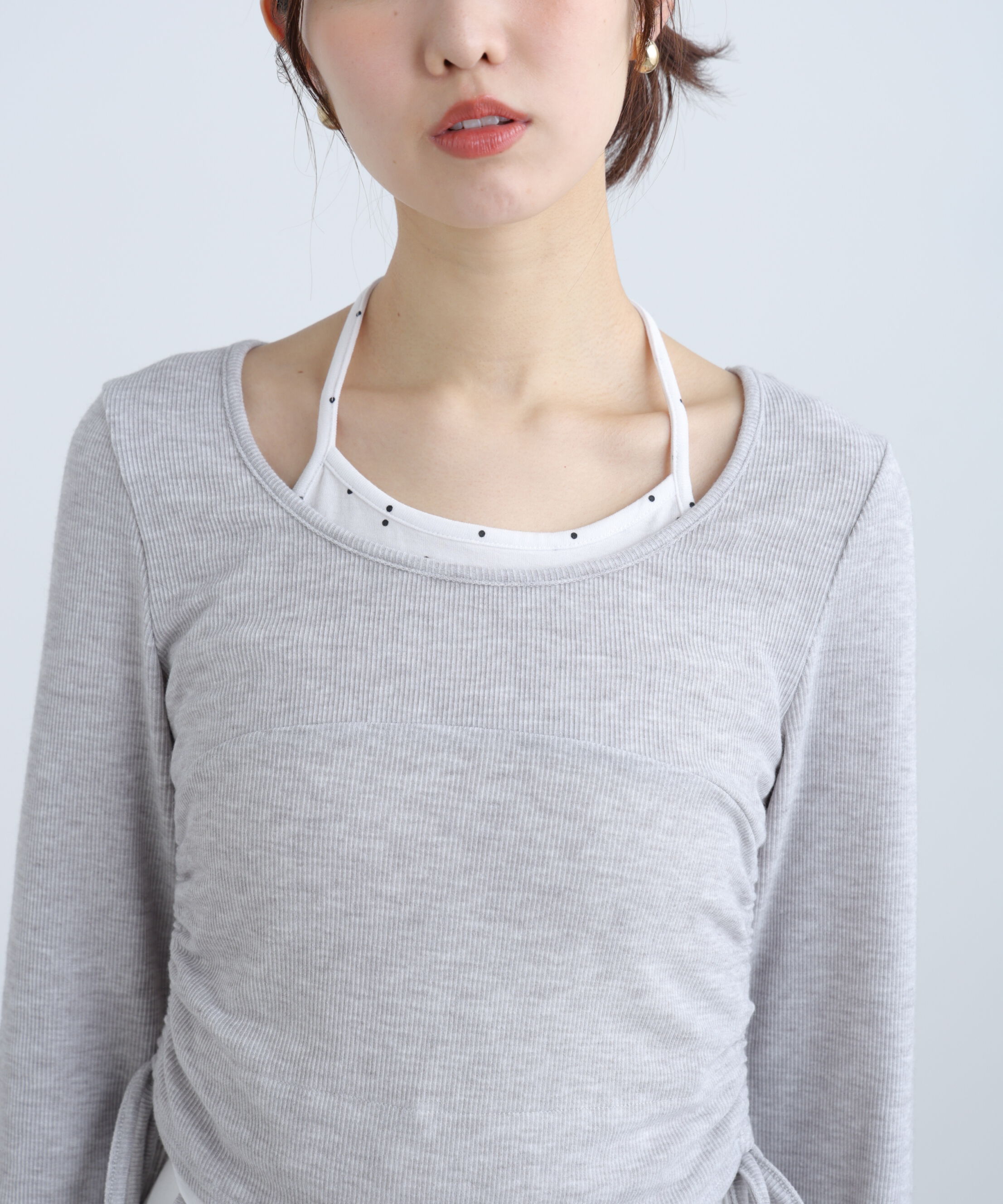  「ホルターネックレイヤードサイドドロストカットソー」|Tシャツ・カットソー|