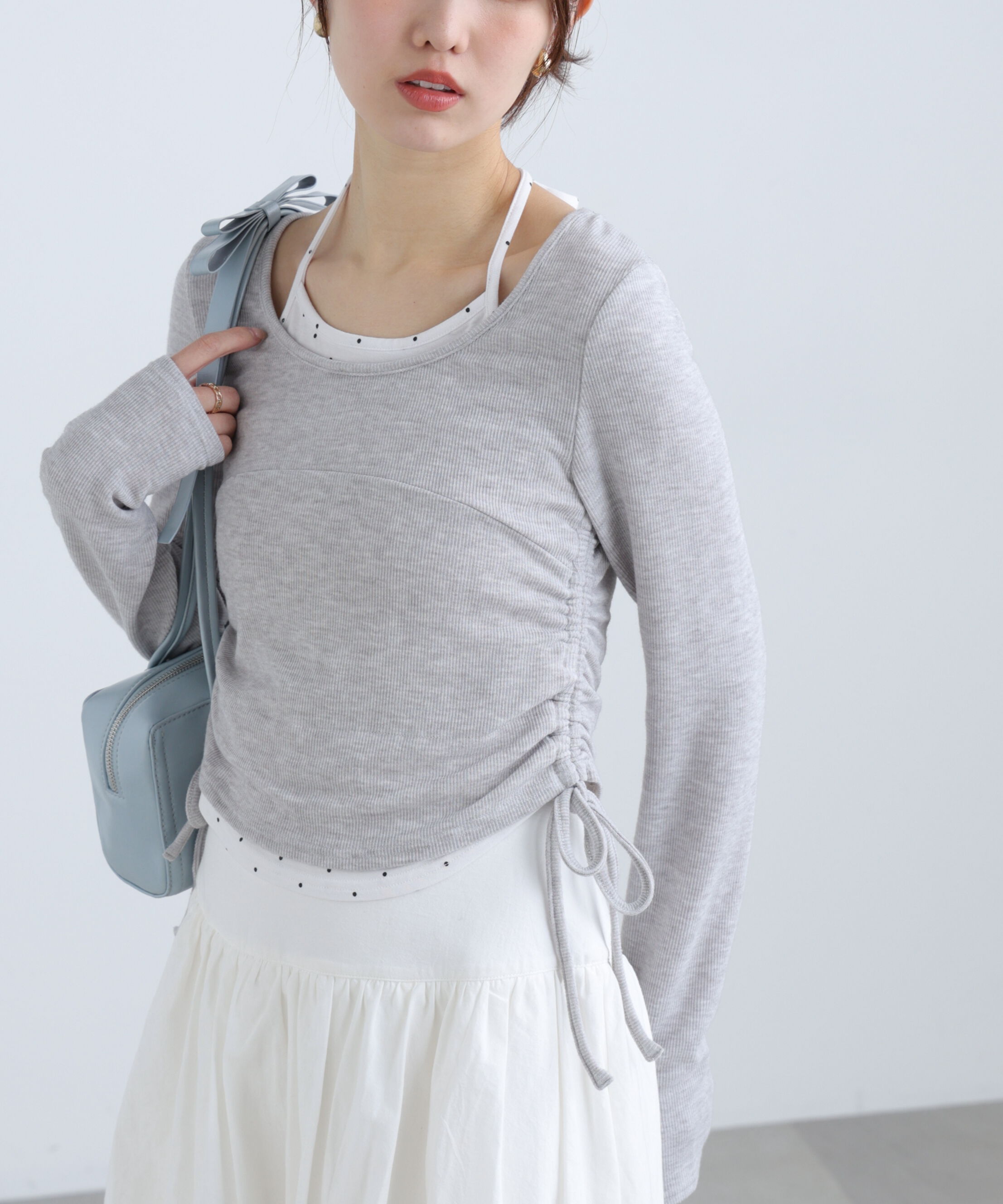  「ホルターネックレイヤードサイドドロストカットソー」|Tシャツ・カットソー|