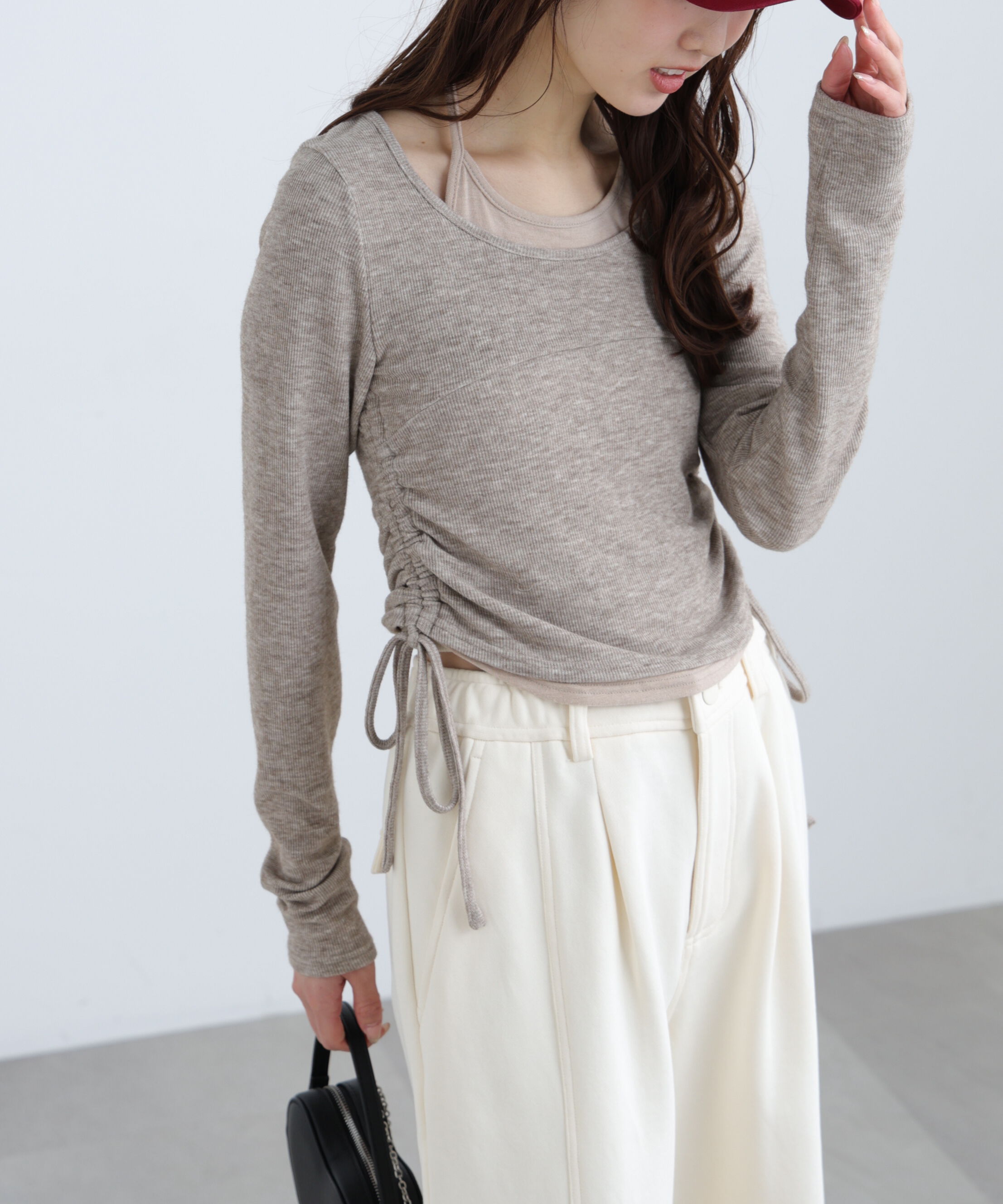  「ホルターネックレイヤードサイドドロストカットソー」|Tシャツ・カットソー|