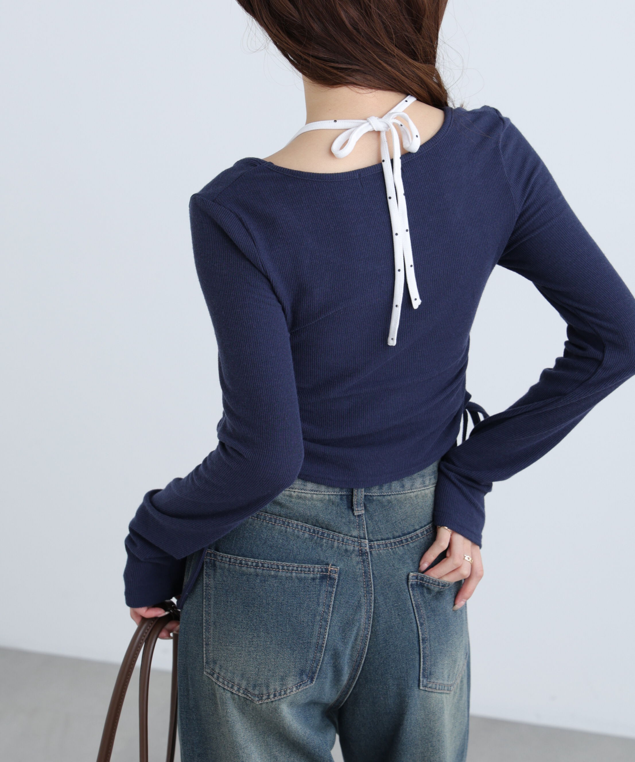  「ホルターネックレイヤードサイドドロストカットソー」|Tシャツ・カットソー|