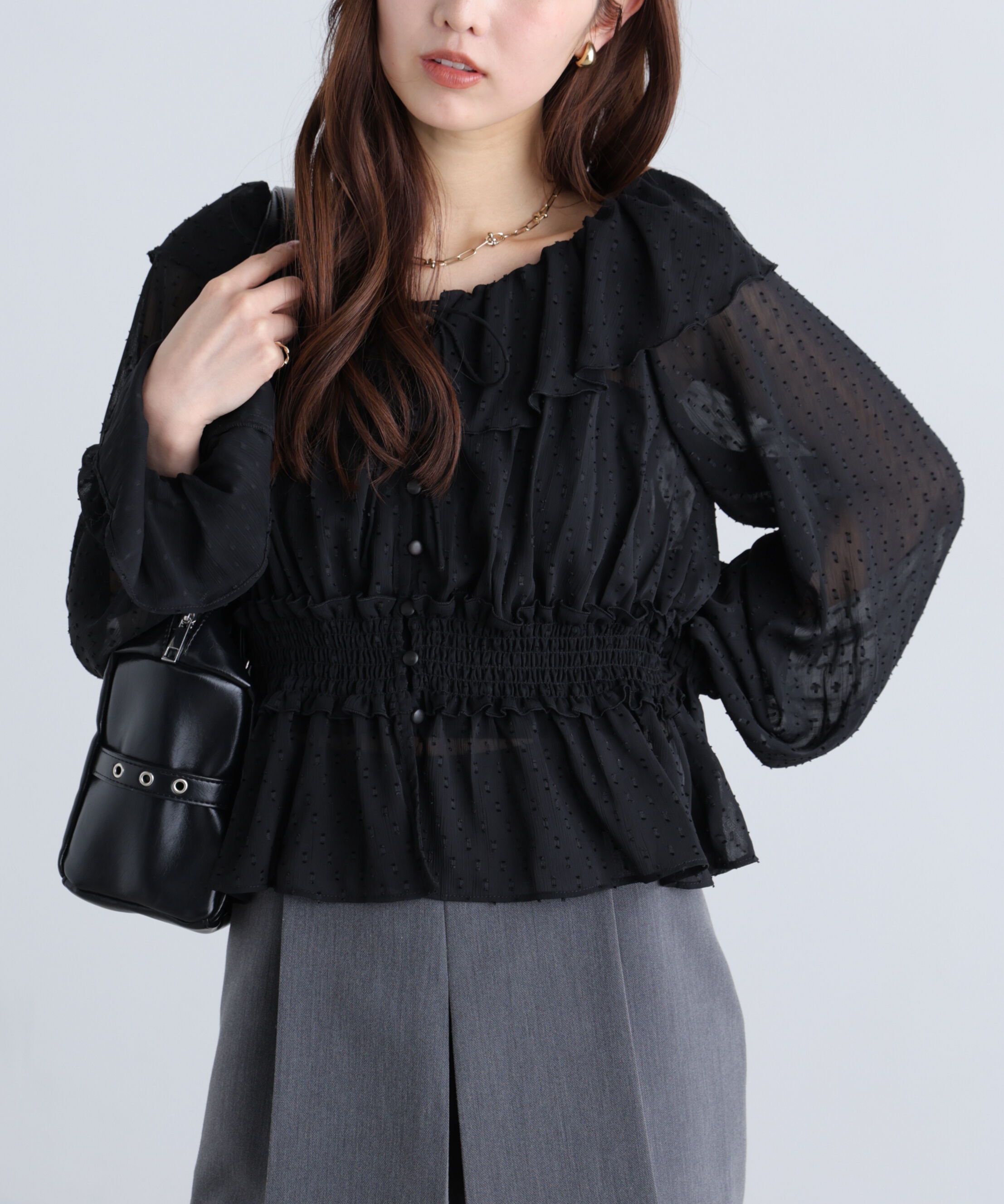  「2wayオフショルフリルブラウス」|シャツ・ブラウス|