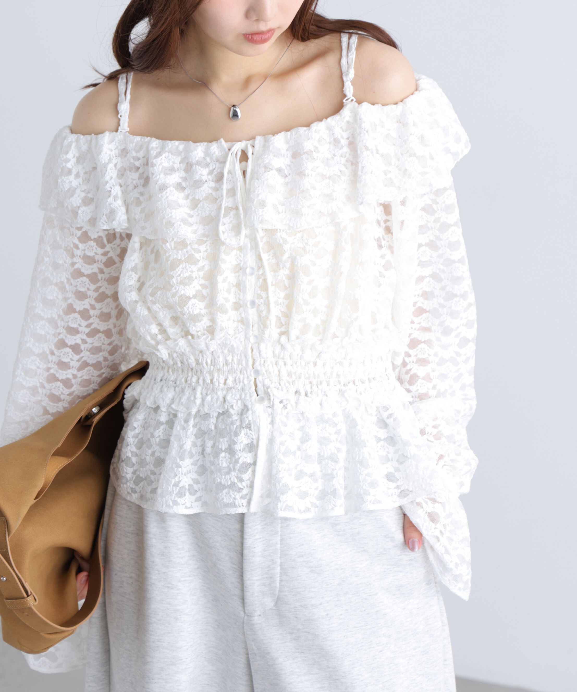  「2wayオフショルフリルブラウス」|シャツ・ブラウス|