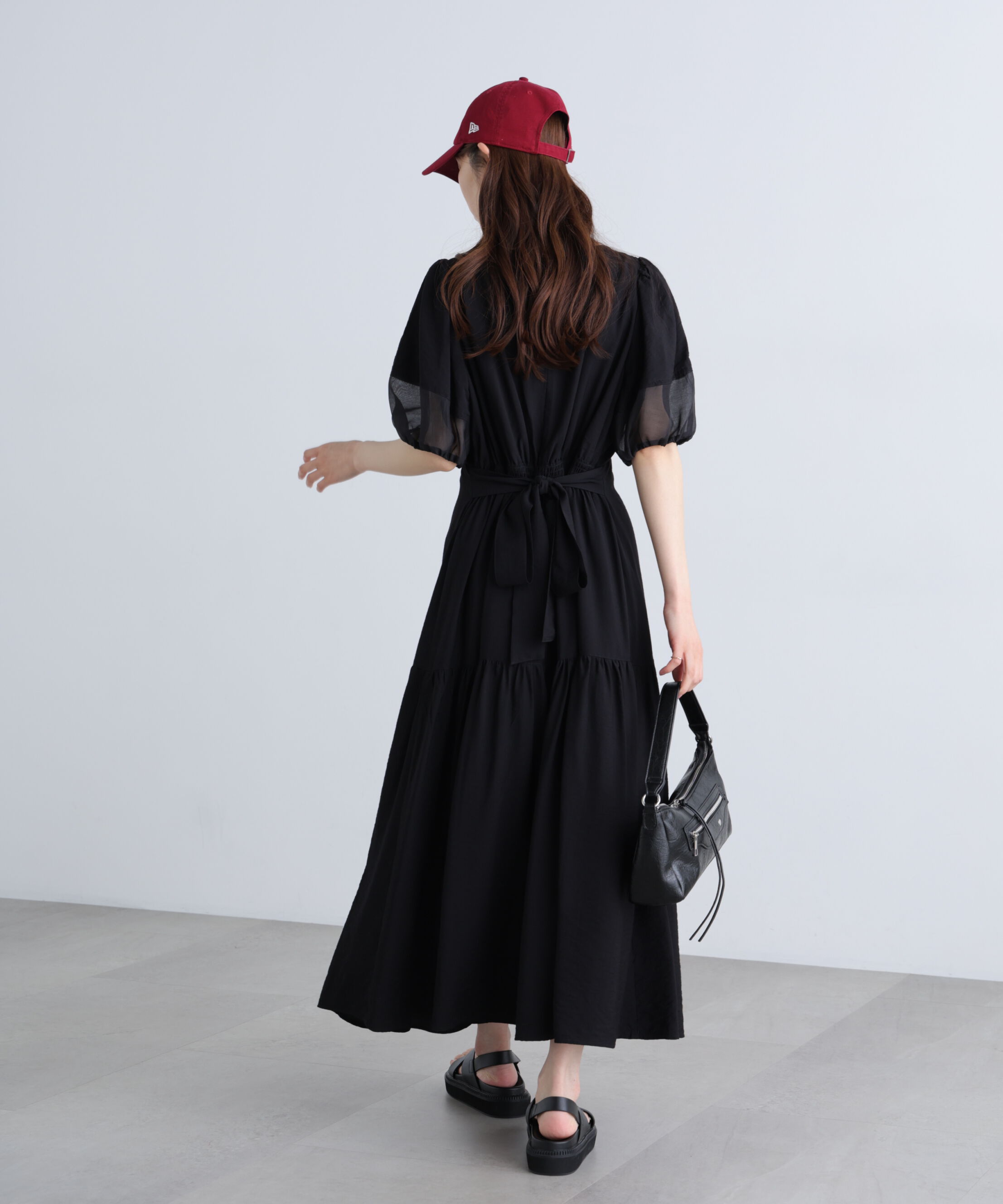  「ランタンスリーブバックリボンワンピース」|ワンピース|