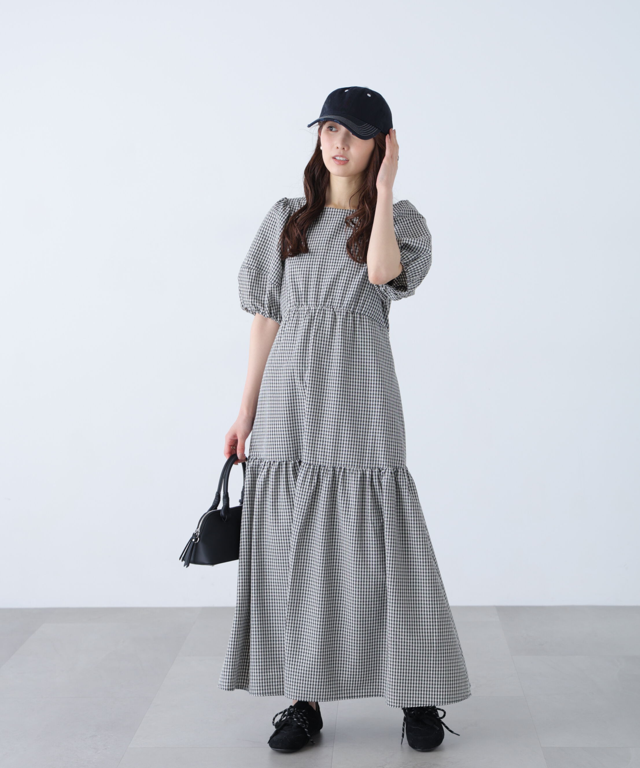  「ランタンスリーブバックリボンワンピース」|ワンピース|