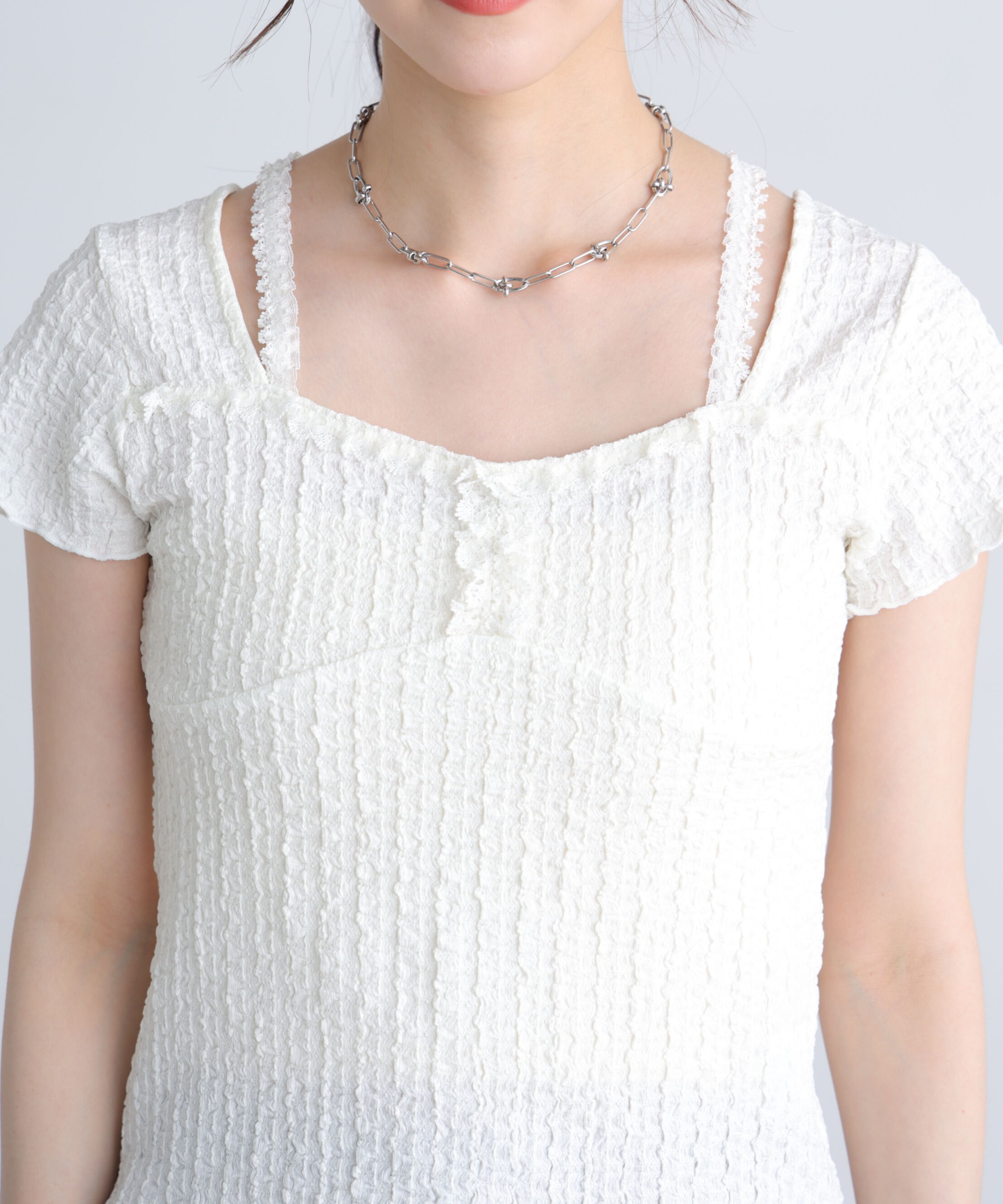  「レースコンパクトカットソー」|Tシャツ・カットソー|