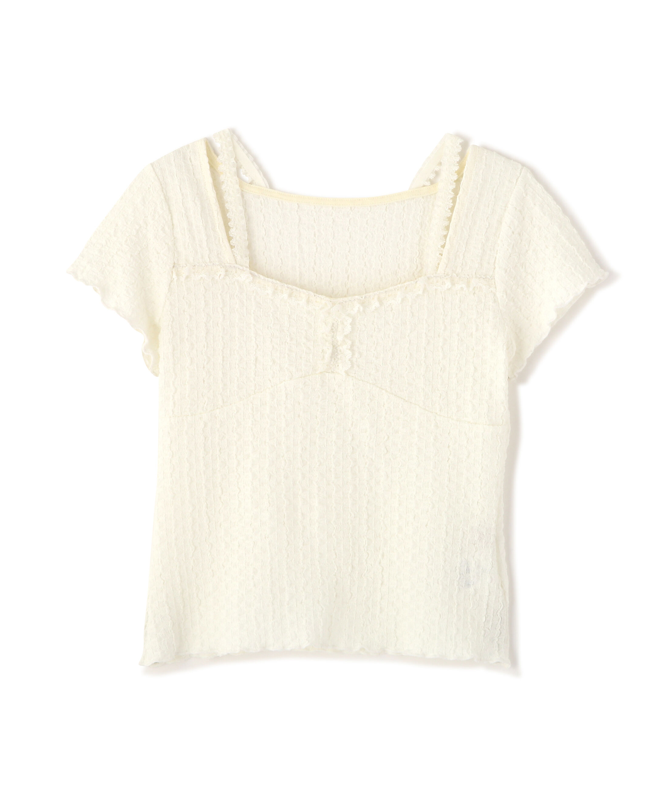  「レースコンパクトカットソー」|Tシャツ・カットソー|