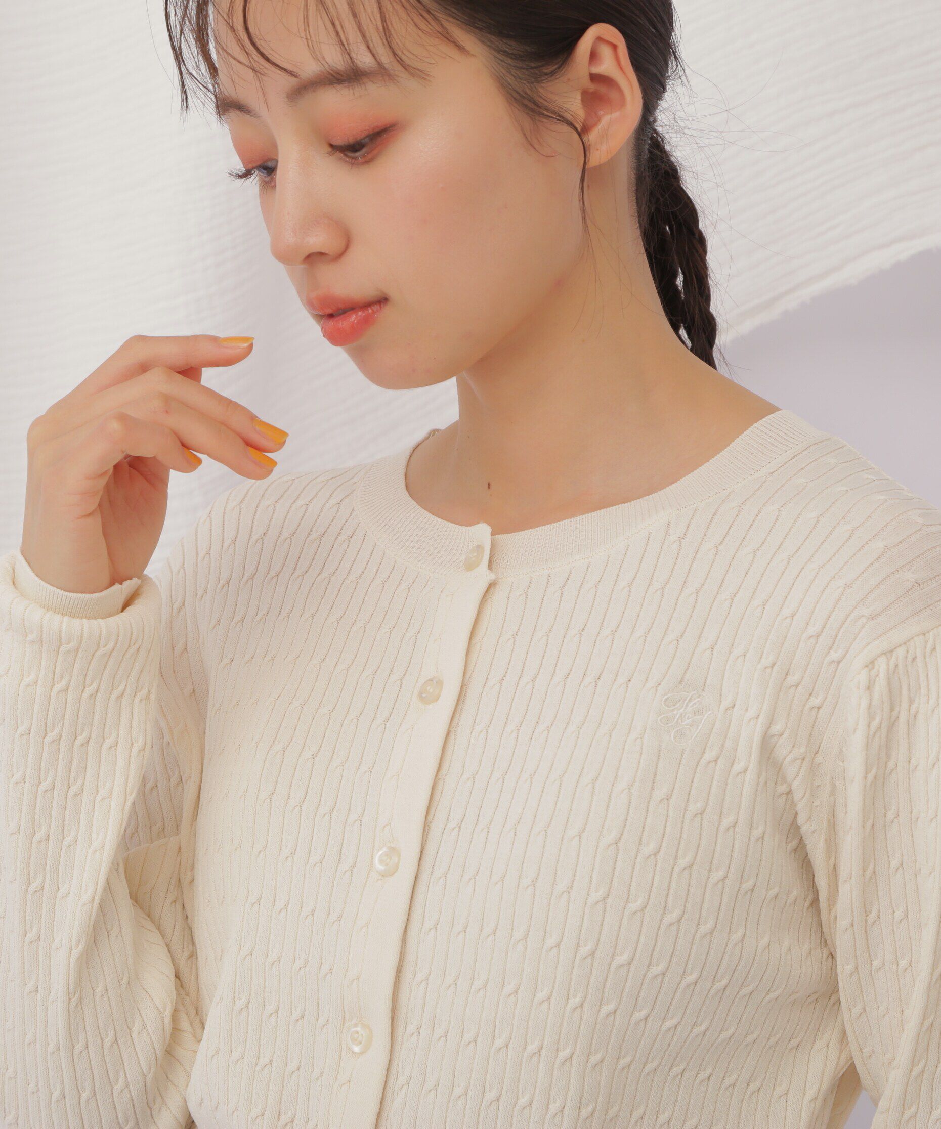  「ベーシックミニケーブルリブカーディガン」|ニット・セーター|