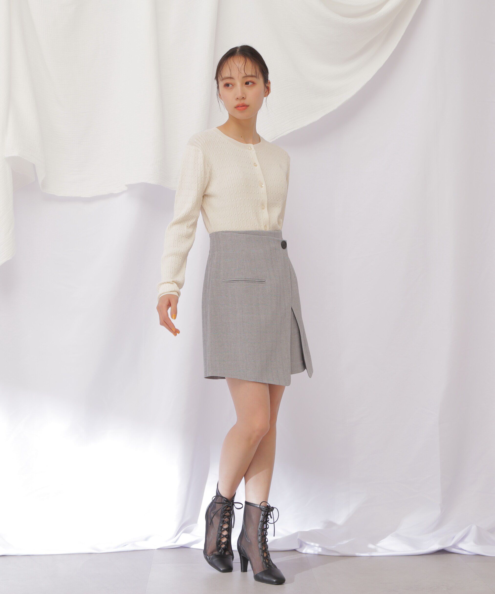  「ベーシックミニケーブルリブカーディガン」|ニット・セーター|