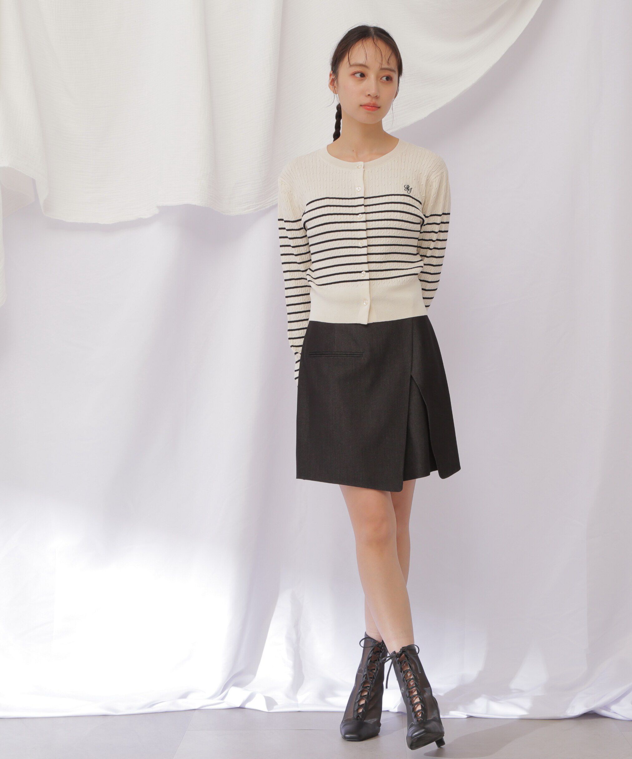  「ベーシックミニケーブルリブカーディガン」|ニット・セーター|