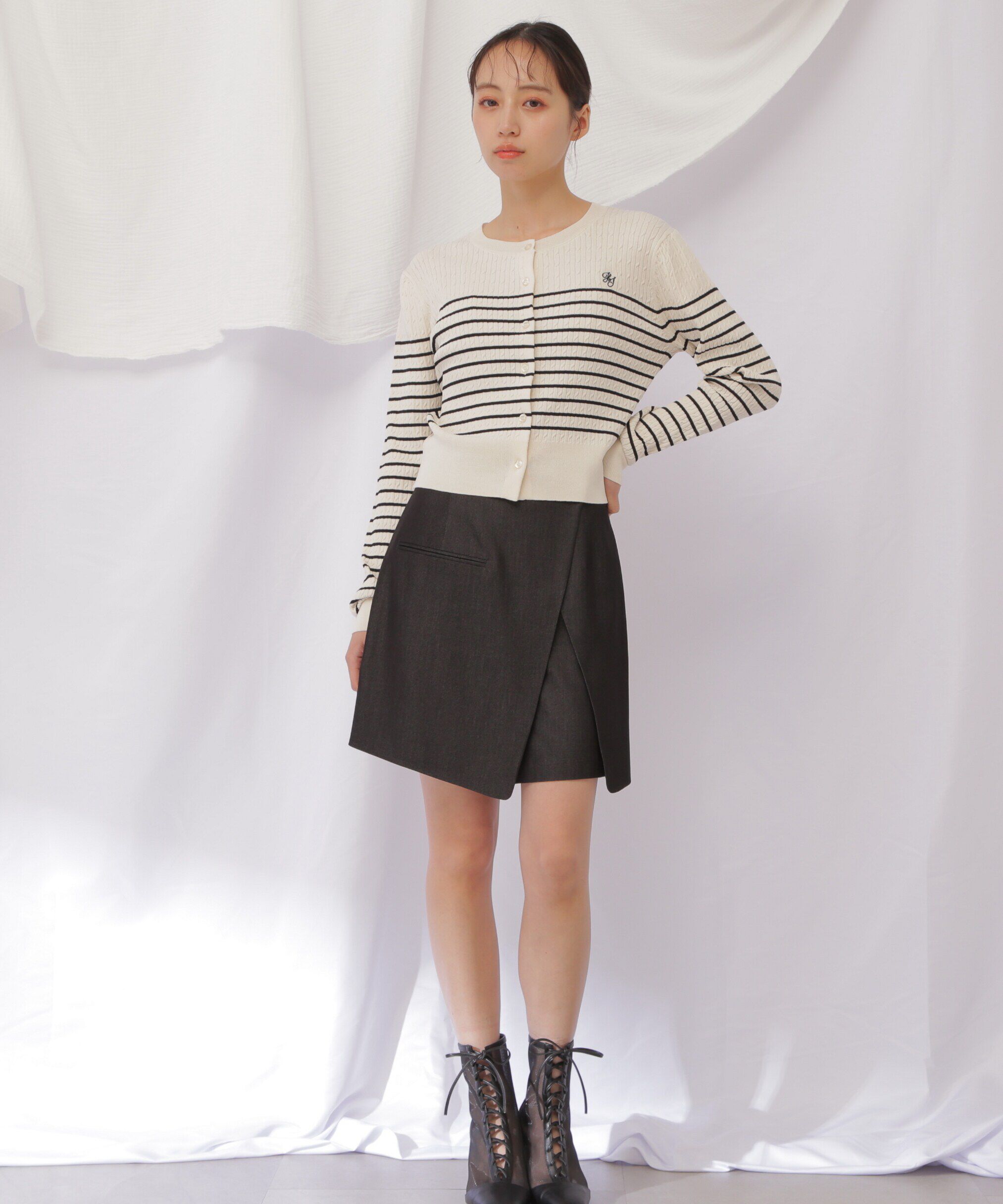  「ベーシックミニケーブルリブカーディガン」|ニット・セーター|