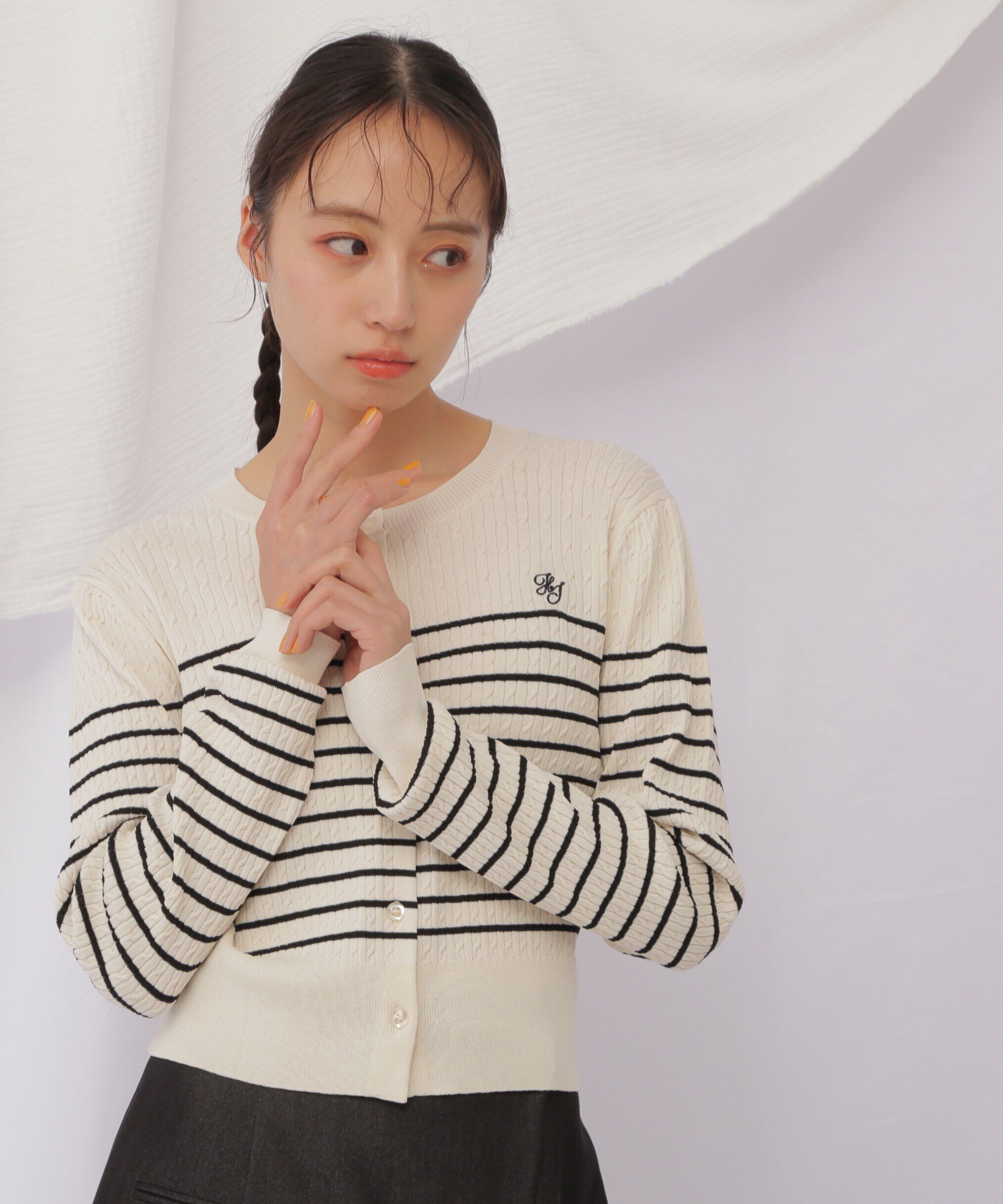  「ベーシックミニケーブルリブカーディガン」|ニット・セーター|