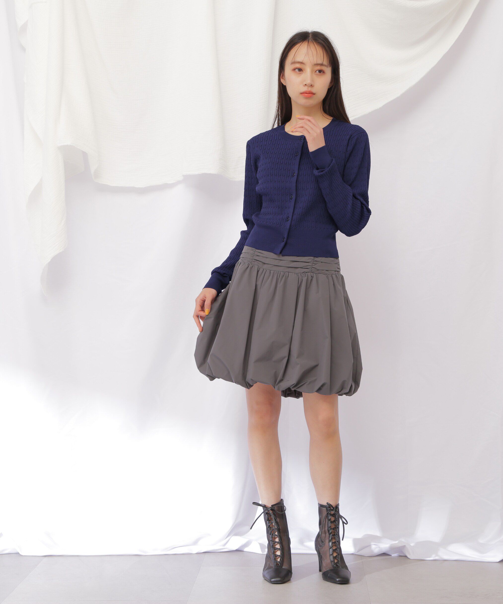  「ベーシックミニケーブルリブカーディガン」|ニット・セーター|