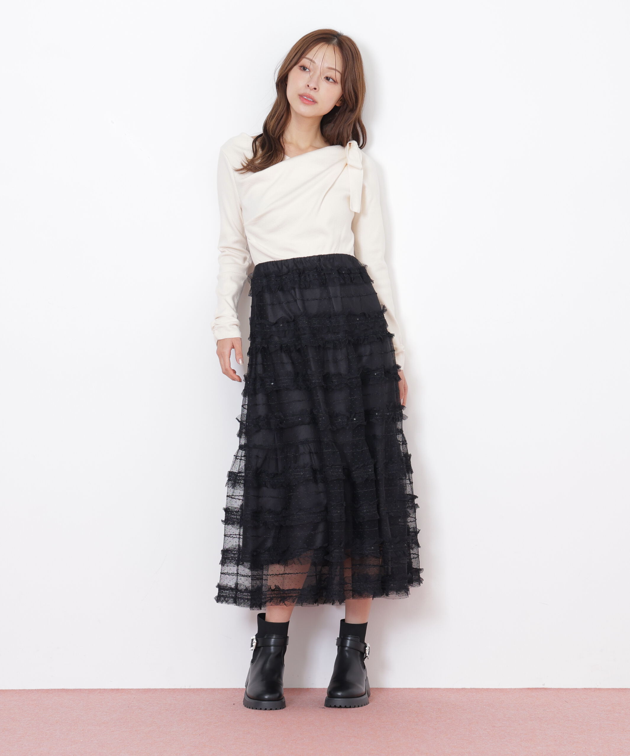  「フリルチュールドッキングワンピース」|ワンピース|