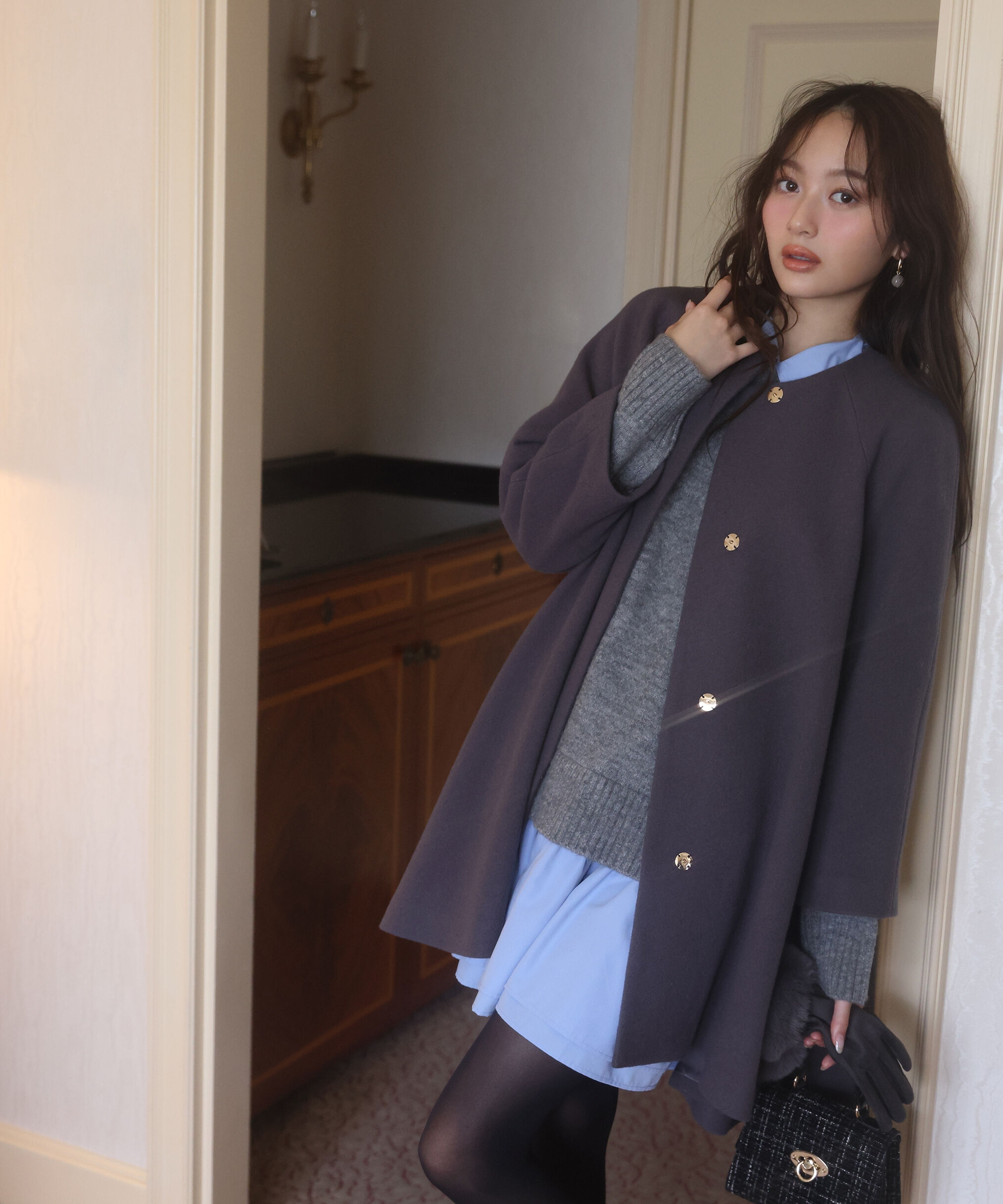 PROPORTION BODY DRESSING「イレヘムミドル丈コート 25AW」|その他|チャコール2