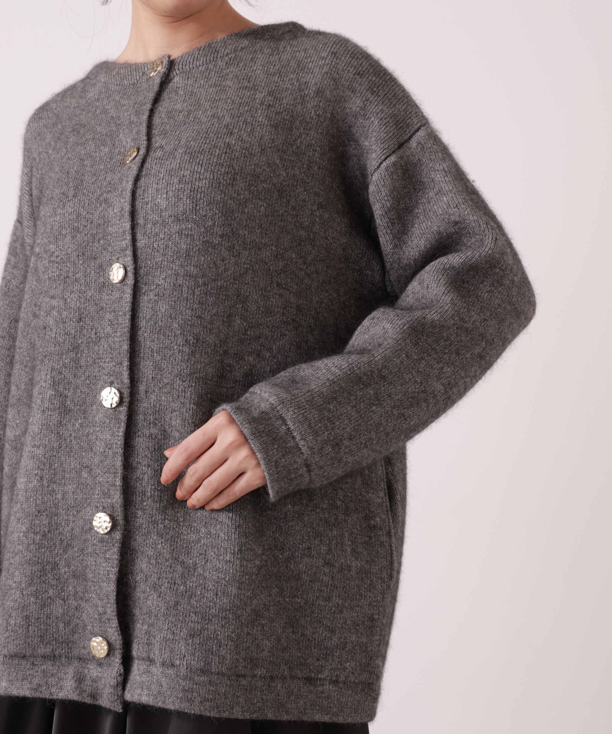 PROPORTION BODY DRESSING「FOX混ダブルフェイスニットカーディガン 25AW」|カーディガン|