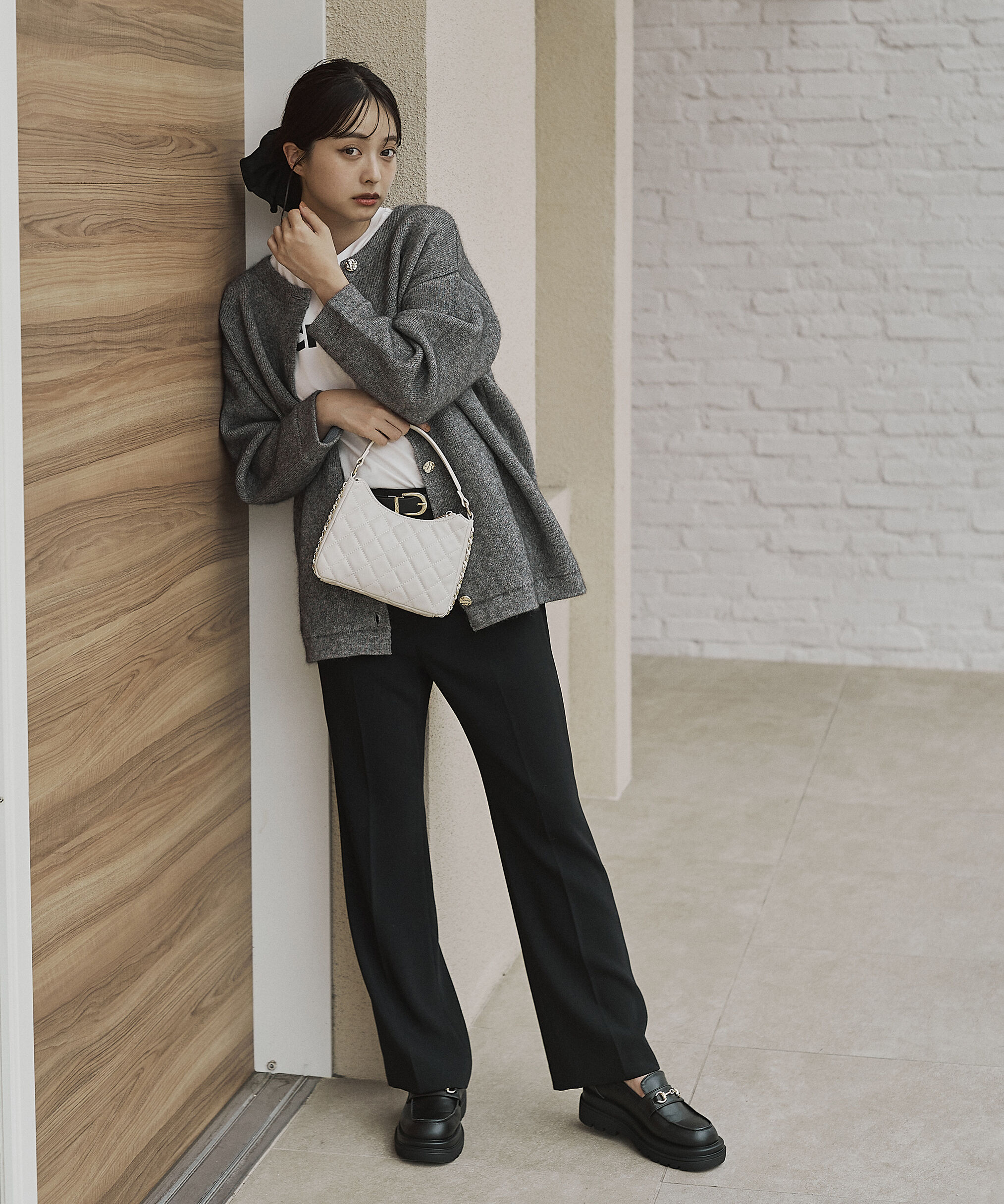 PROPORTION BODY DRESSING「FOX混ダブルフェイスニットカーディガン 25AW」|カーディガン|