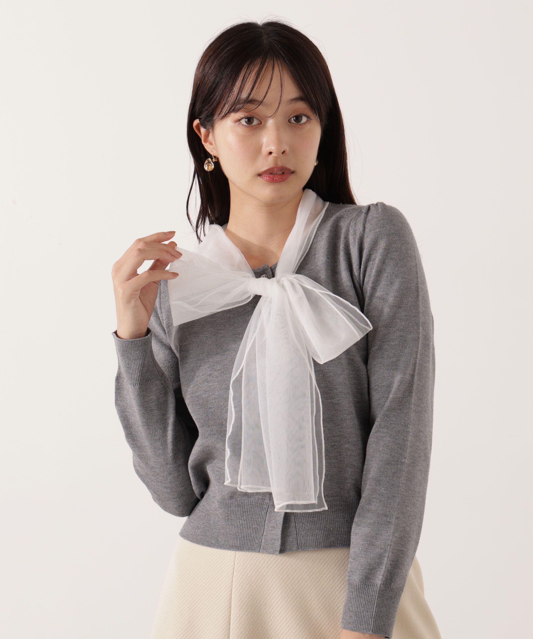 PROPORTION BODY DRESSING「《EDIT COLOGNE》ボウタイ付きニット 25AW」|ニット・セーター|