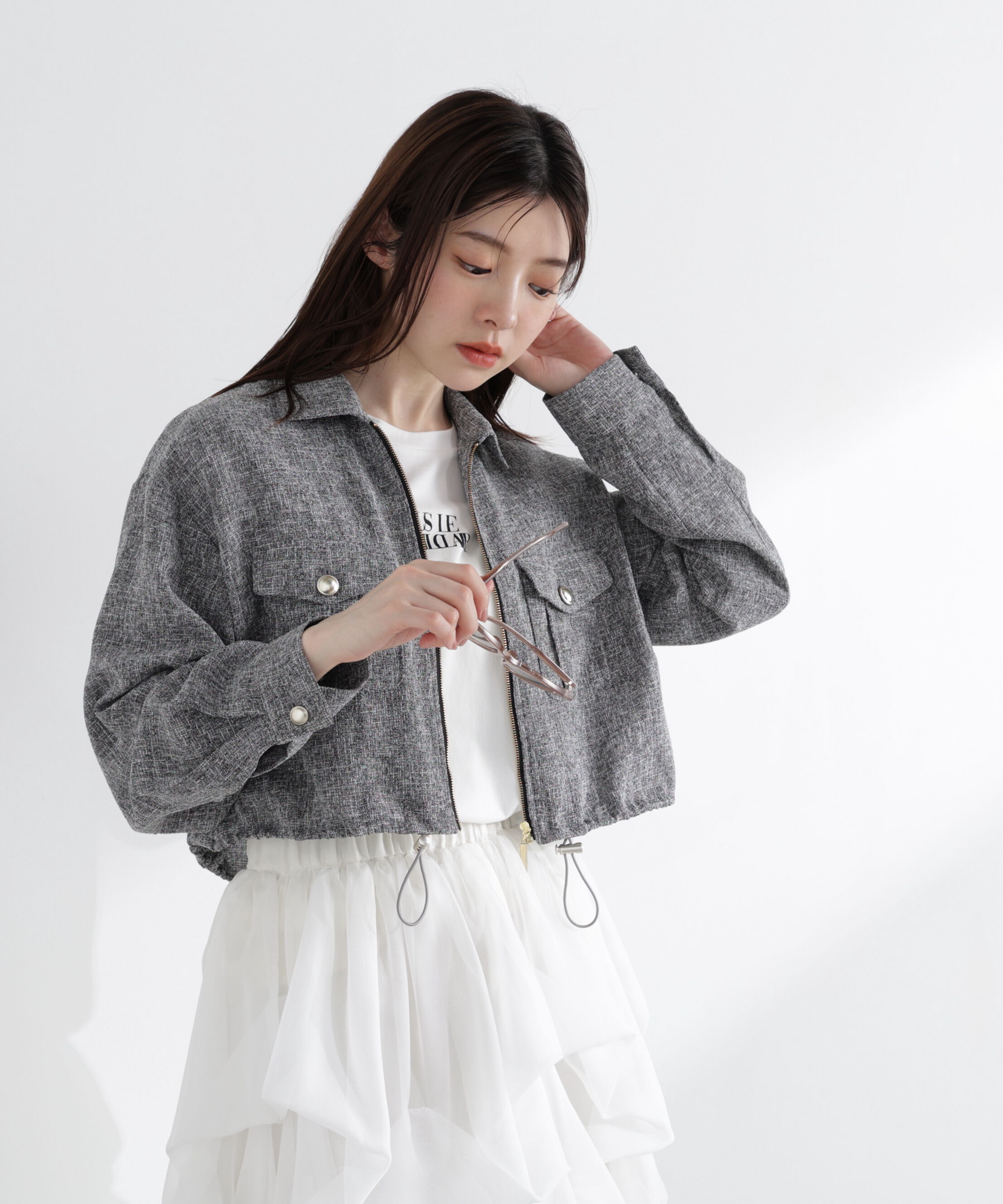 PROPORTION BODY DRESSING「スプリングツイードブルゾン　26SS」|ブルゾン・スタジャン|