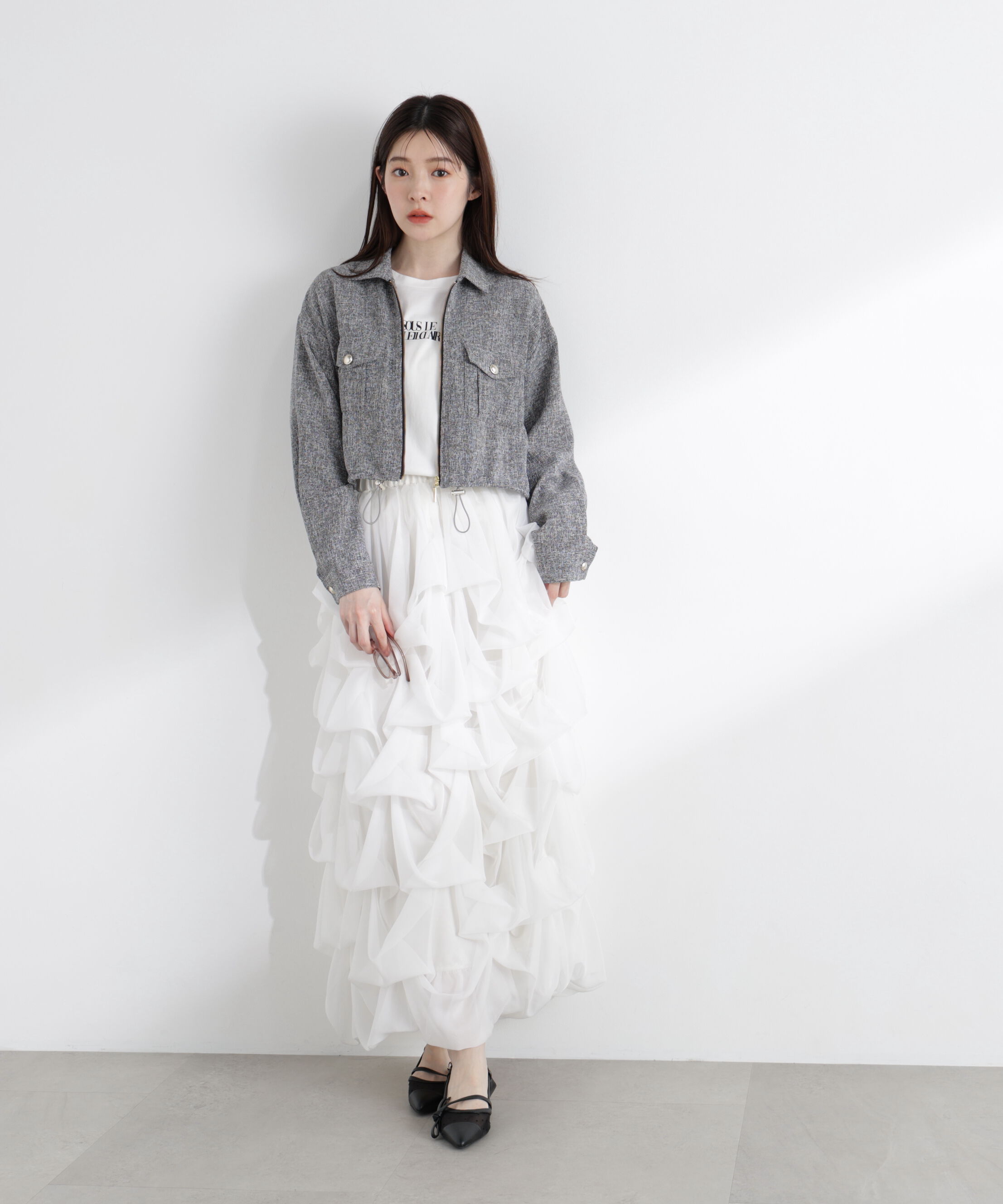 PROPORTION BODY DRESSING「スプリングツイードブルゾン　26SS」|ブルゾン・スタジャン|