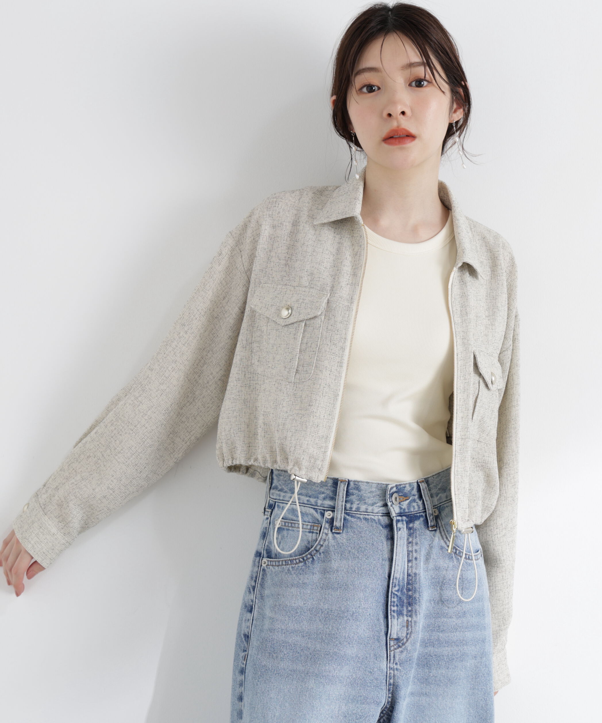 PROPORTION BODY DRESSING「スプリングツイードブルゾン　26SS」|ブルゾン・スタジャン|