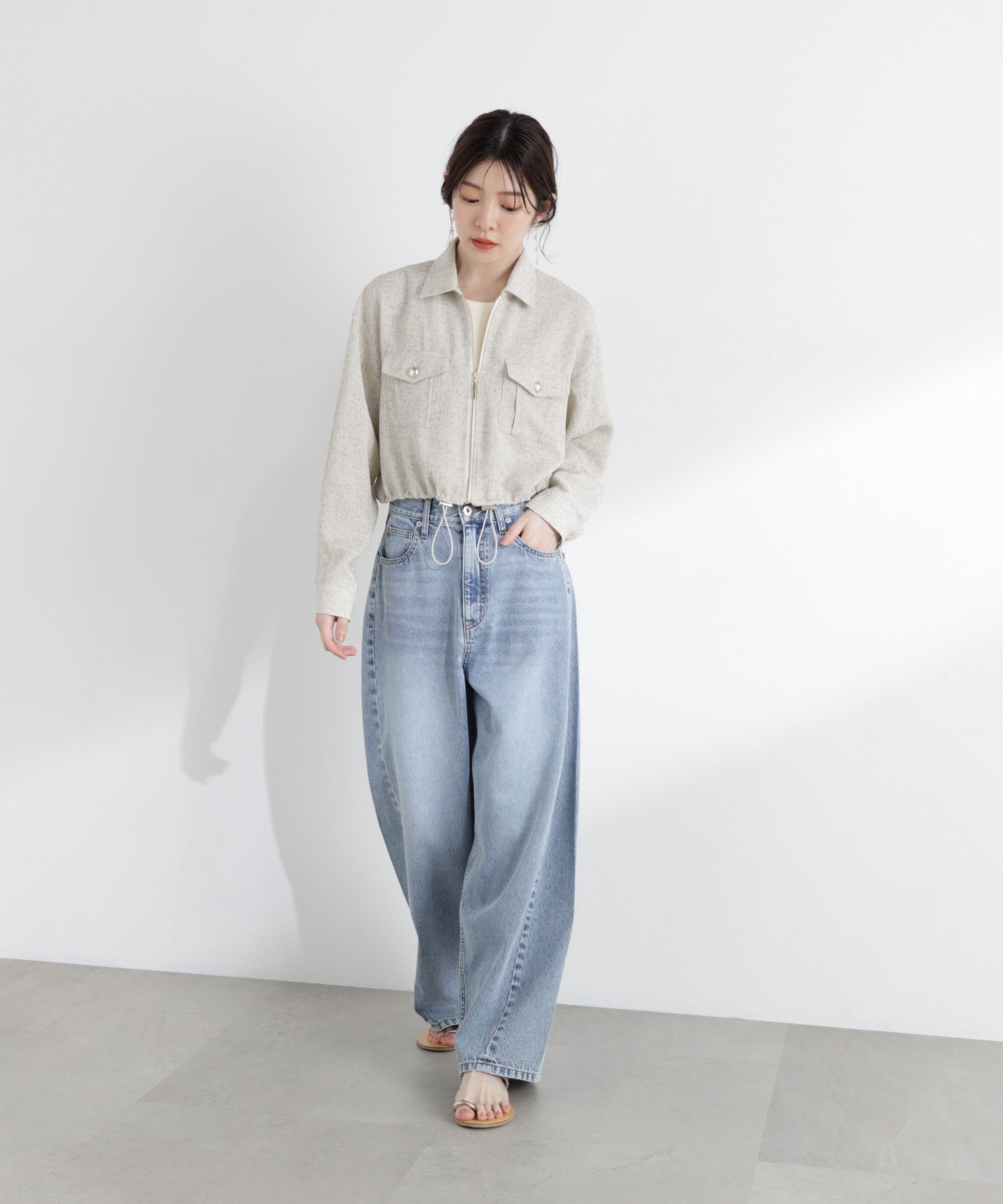 PROPORTION BODY DRESSING「スプリングツイードブルゾン　26SS」|ブルゾン・スタジャン|