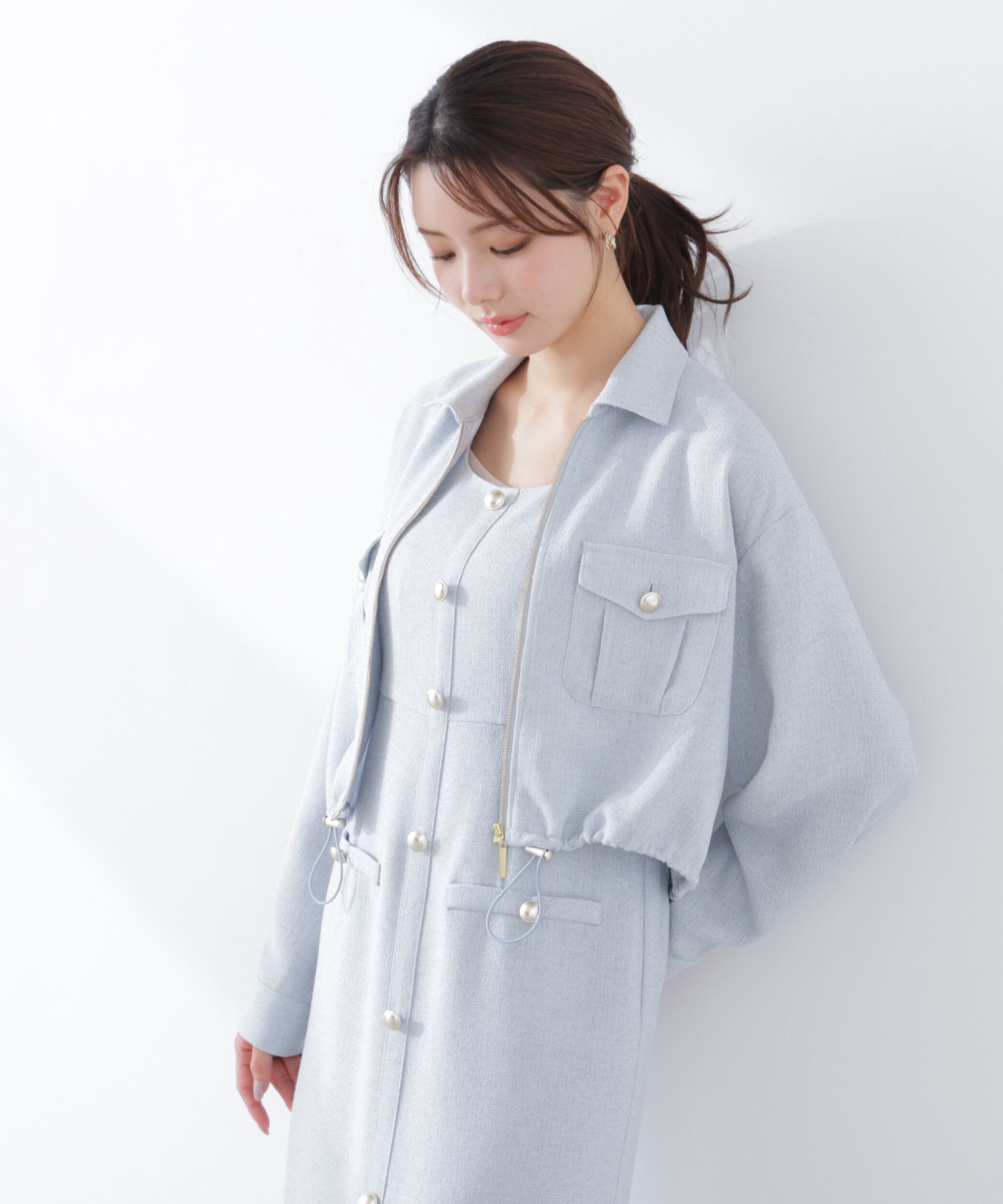 PROPORTION BODY DRESSING「スプリングツイードブルゾン　26SS」|ブルゾン・スタジャン|