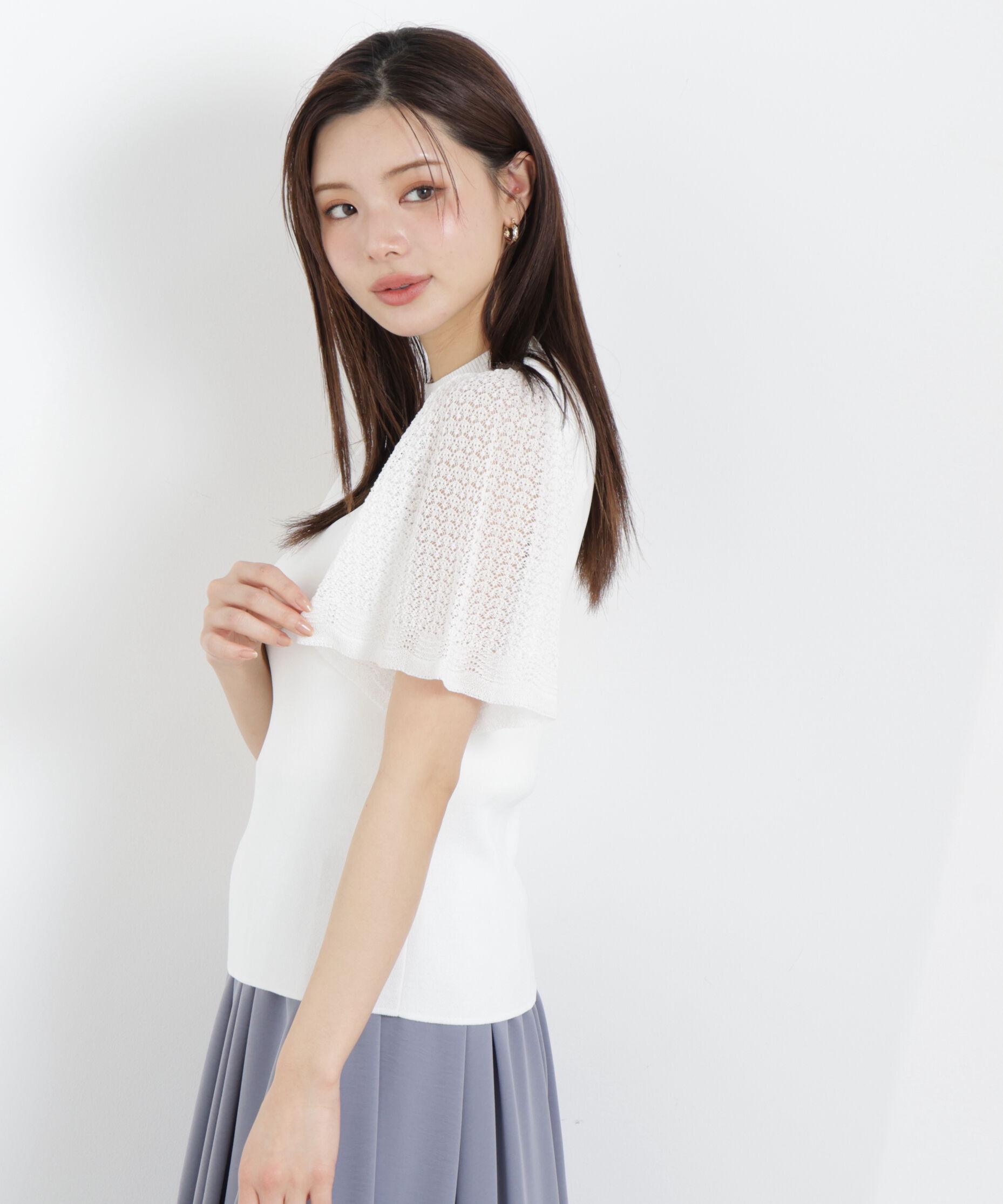 PROPORTION BODY DRESSING「透かし編みスリーブニット　26SS」|ニット・セーター|