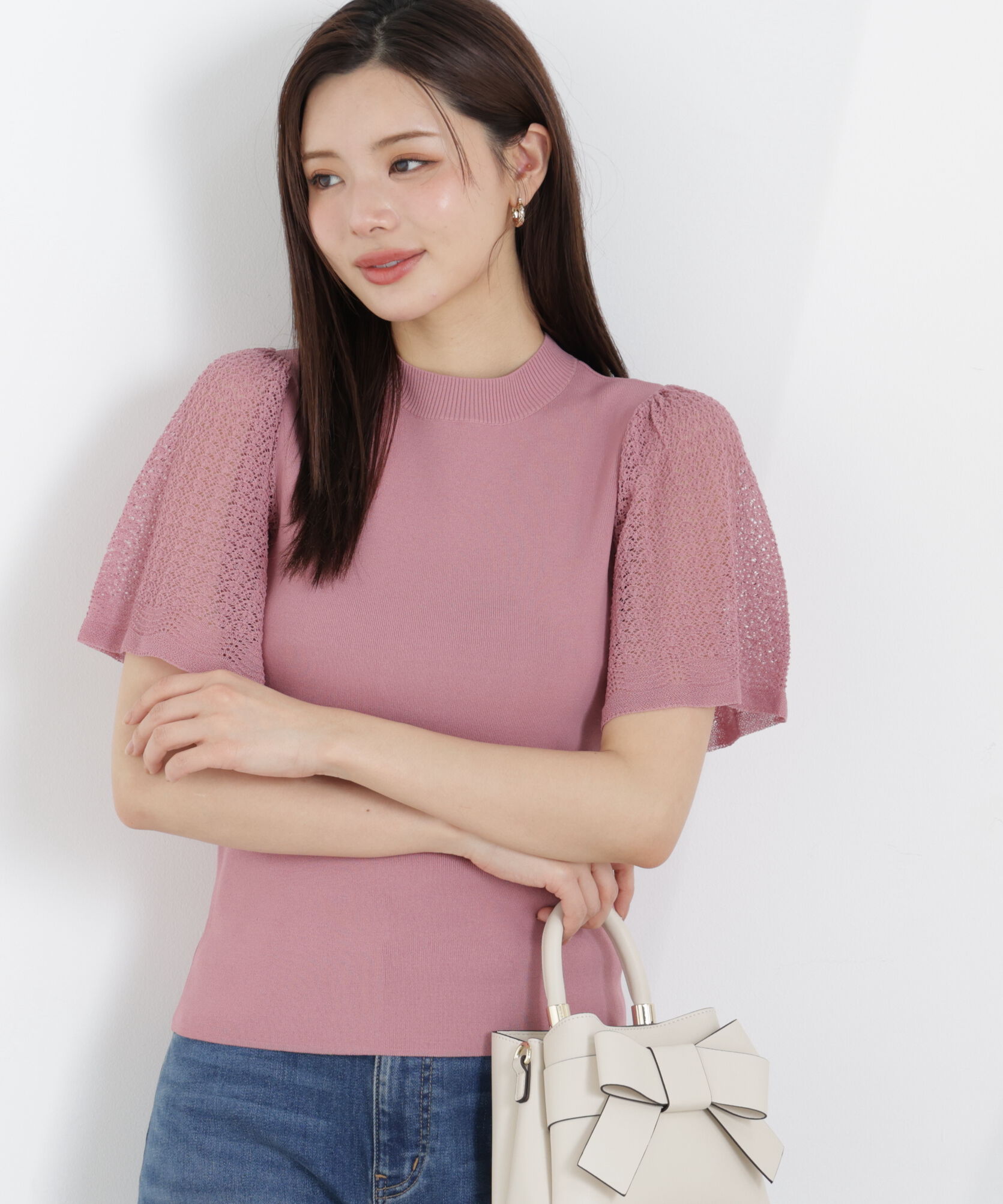 PROPORTION BODY DRESSING「透かし編みスリーブニット　26SS」|ニット・セーター|