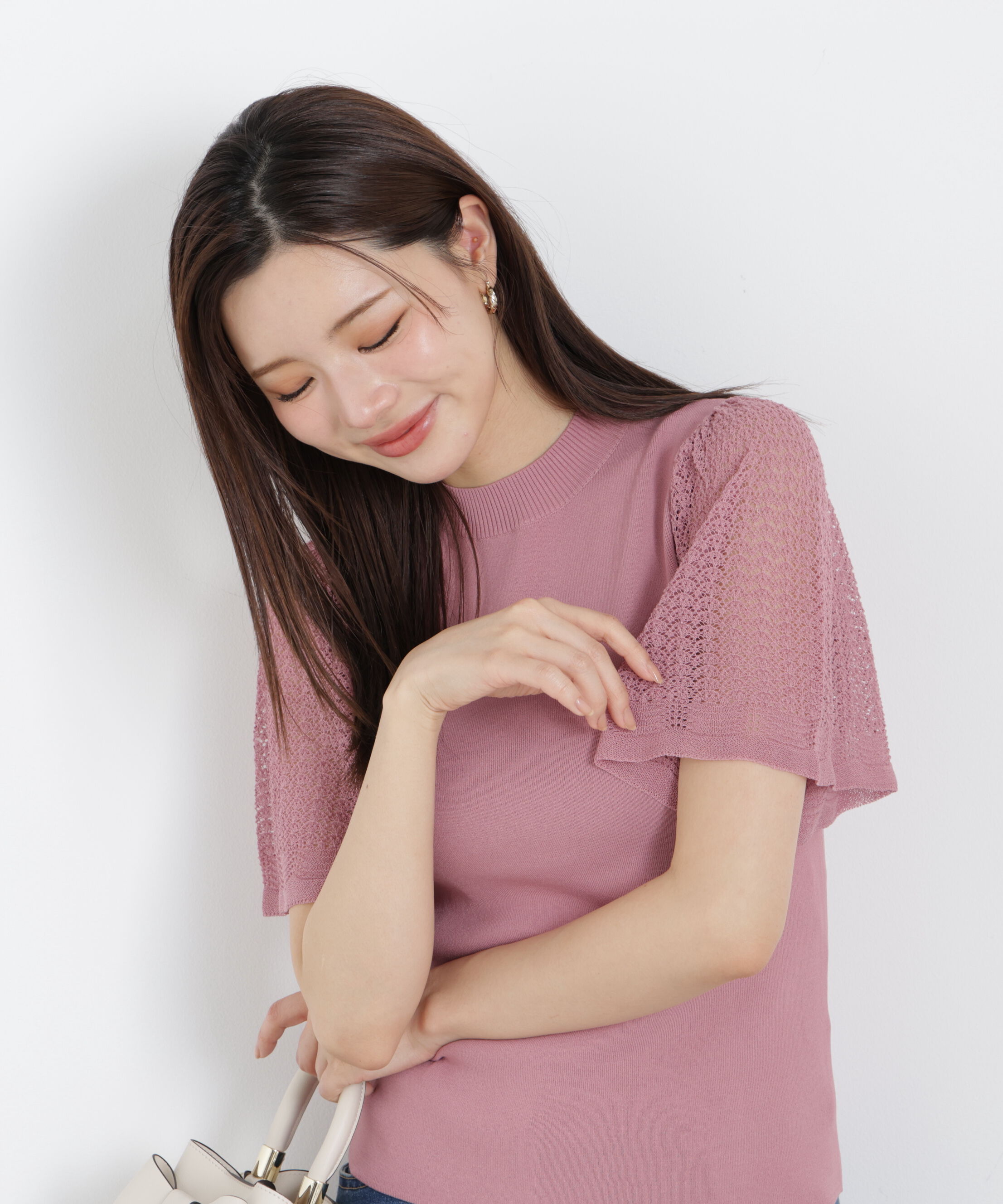 PROPORTION BODY DRESSING「透かし編みスリーブニット　26SS」|ニット・セーター|