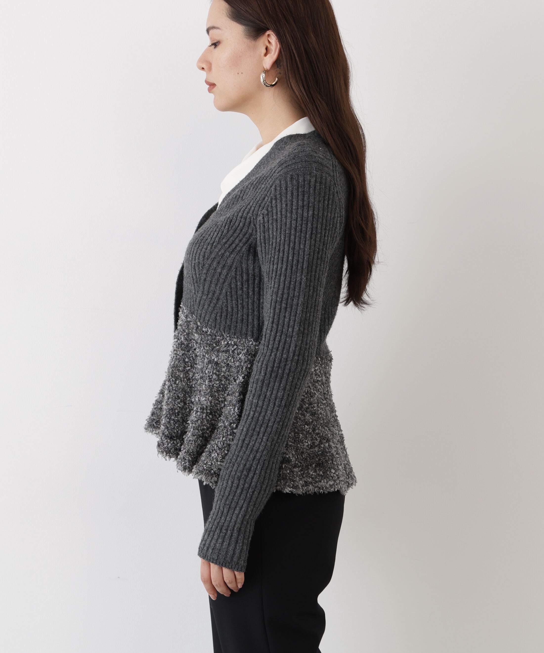  「◆ツイードコンビペプラムカーディガン」|その他|