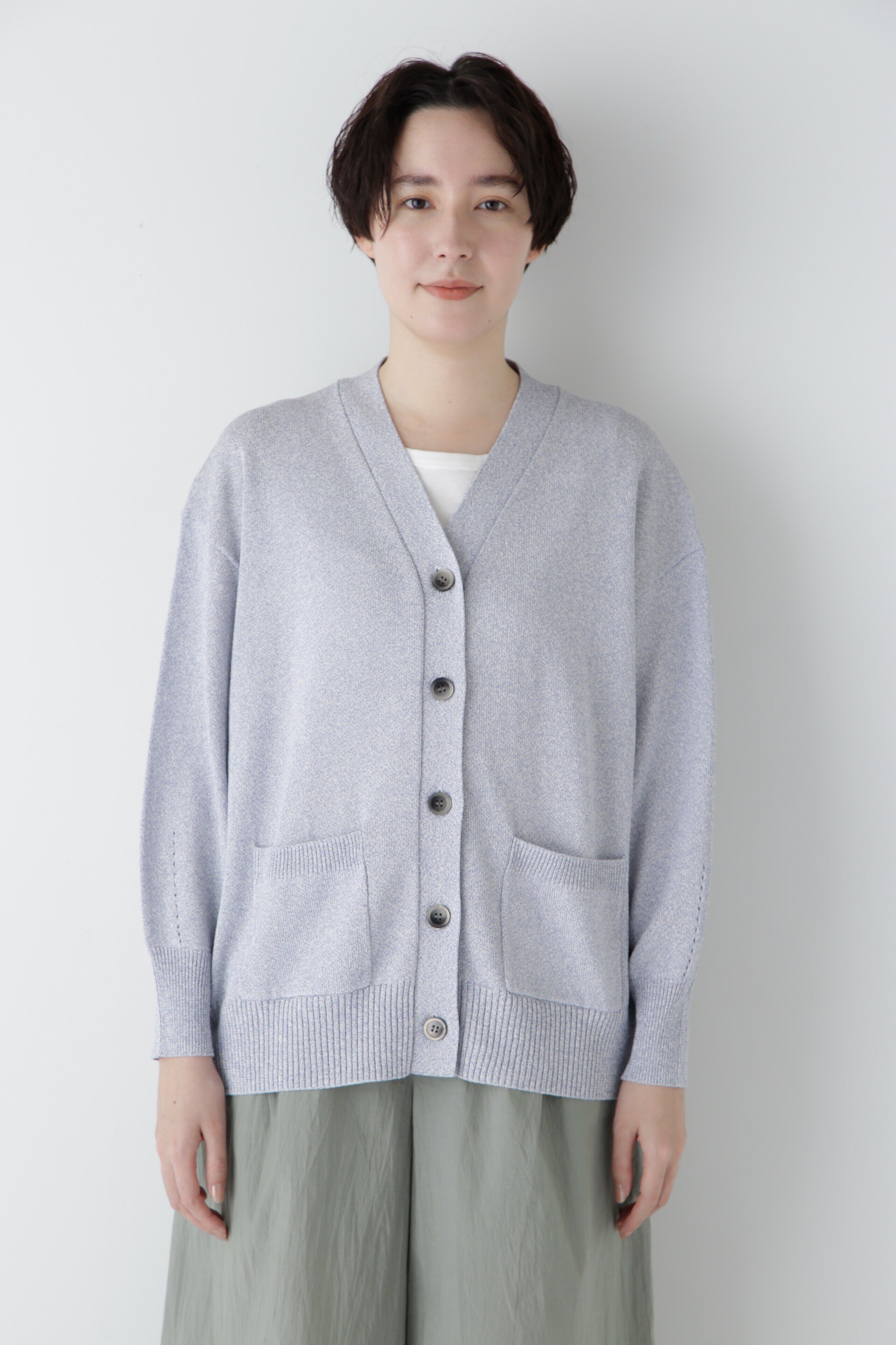  「◆【ウォッシャブル】ペーパーヤーンミドル丈カーディガン」|ニット・セーター|
