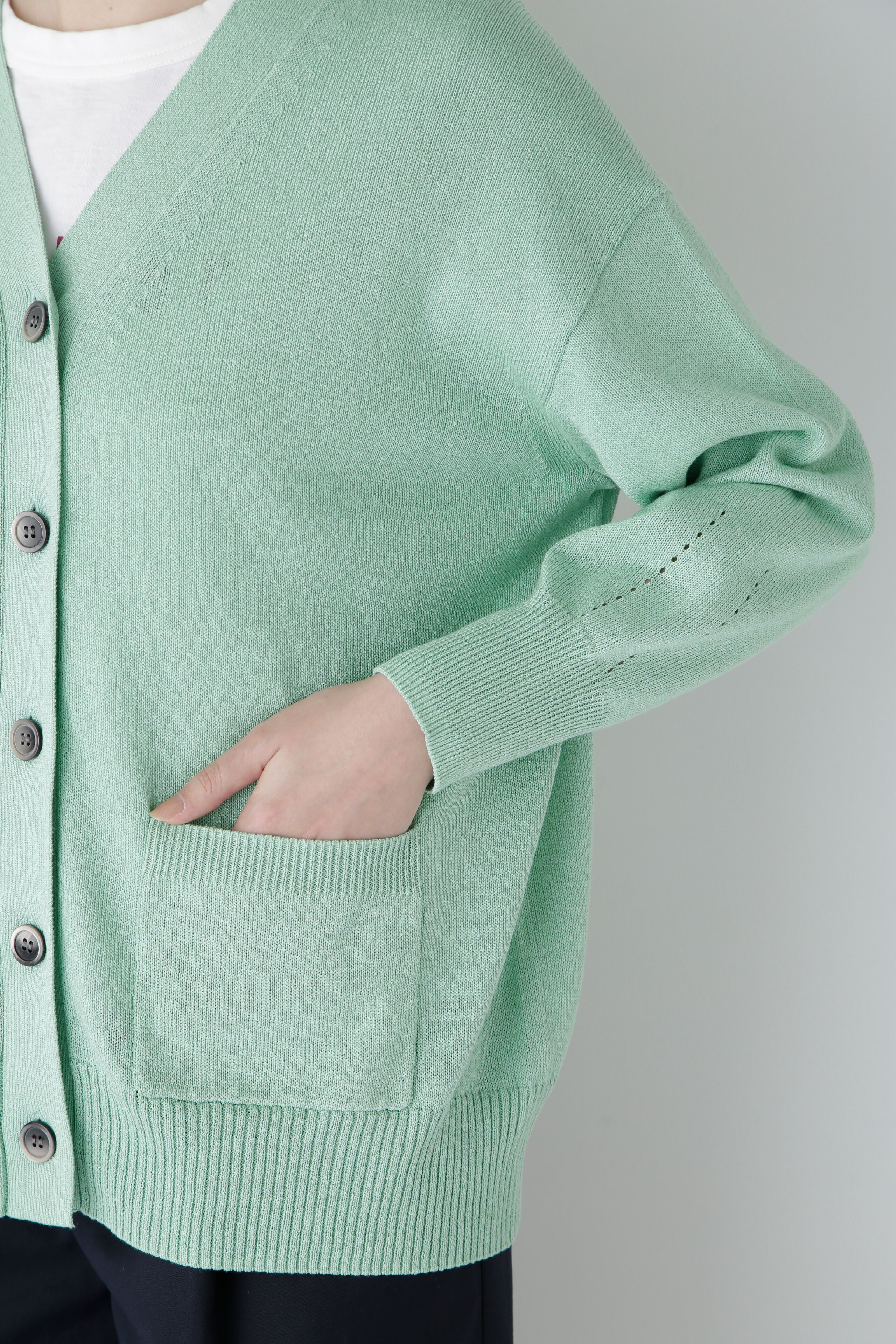  「◆【ウォッシャブル】ペーパーヤーンミドル丈カーディガン」|ニット・セーター|