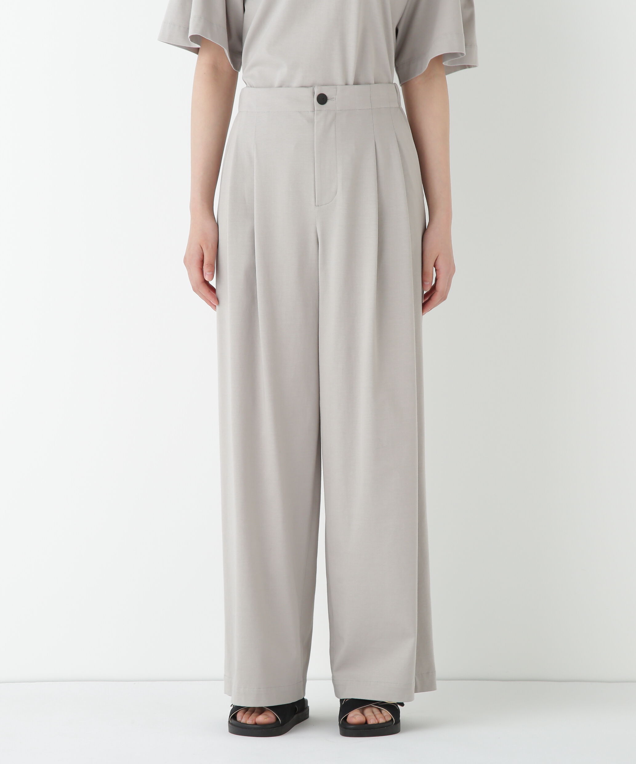  「◆プレーティング天竺タックセミワイドパンツ」|その他|