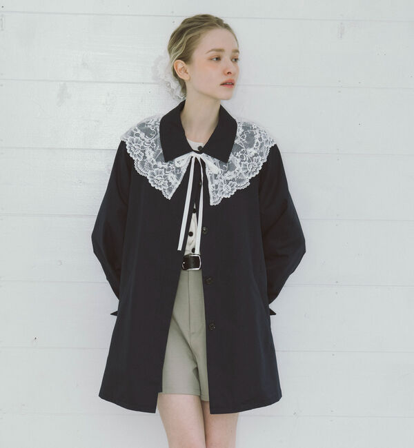 archives「レースカラー付ミドルトレンチコート」|トレンチコート|