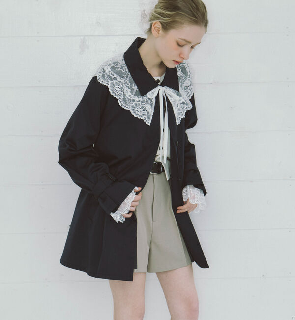 archives「レースカラー付ミドルトレンチコート」|トレンチコート|