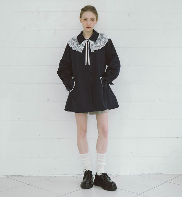archives「レースカラー付ミドルトレンチコート」|トレンチコート|