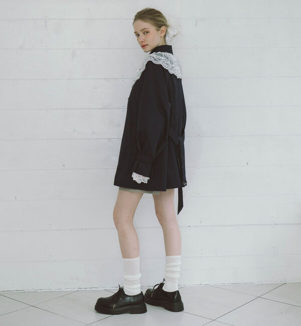 archives「レースカラー付ミドルトレンチコート」|トレンチコート|