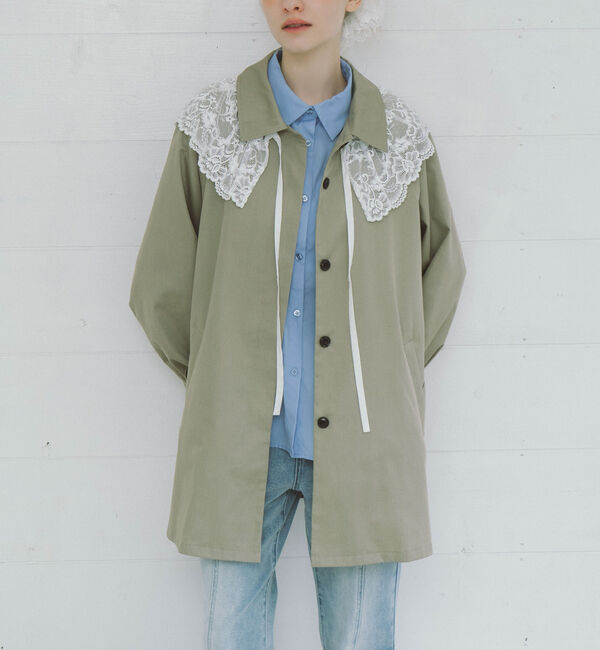archives「レースカラー付ミドルトレンチコート」|トレンチコート|OLIVE