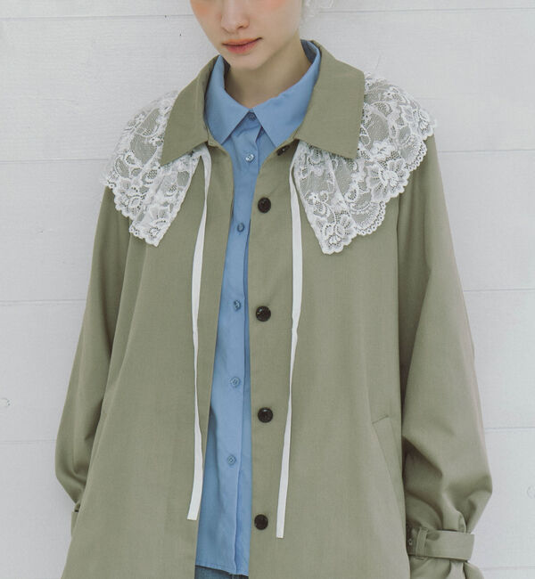 archives「レースカラー付ミドルトレンチコート」|トレンチコート|