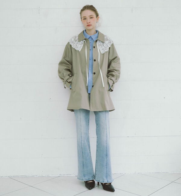 archives「レースカラー付ミドルトレンチコート」|トレンチコート|