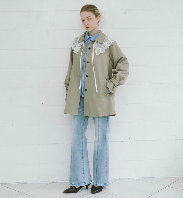archives「レースカラー付ミドルトレンチコート」|トレンチコート|