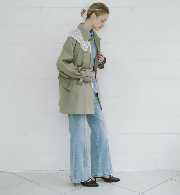 archives「レースカラー付ミドルトレンチコート」|トレンチコート|