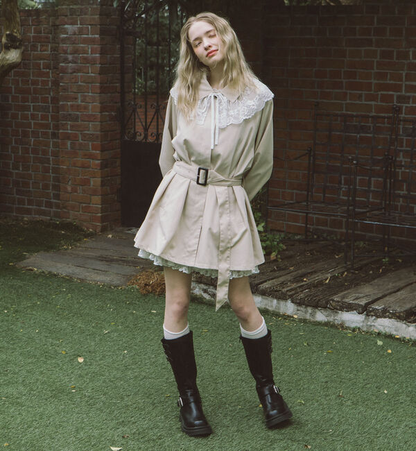 archives「レースカラー付ミドルトレンチコート」|トレンチコート|