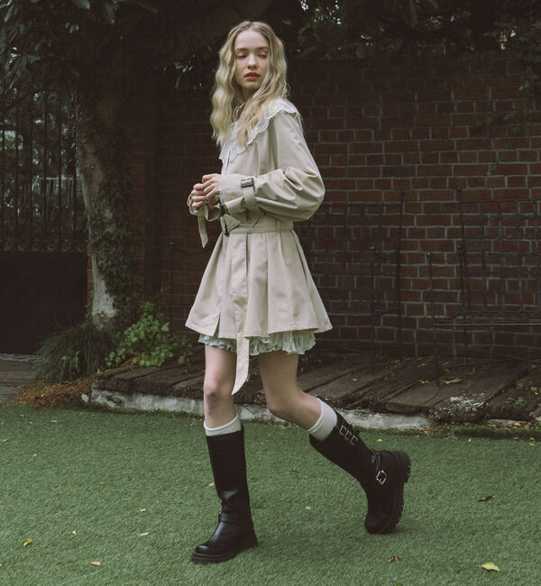 archives「レースカラー付ミドルトレンチコート」|トレンチコート|