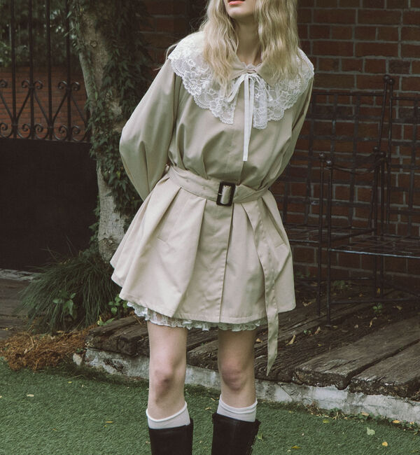 archives「レースカラー付ミドルトレンチコート」|トレンチコート|