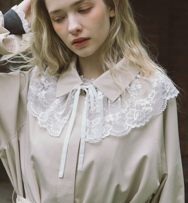 archives「レースカラー付ミドルトレンチコート」|トレンチコート|