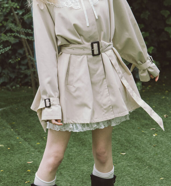 archives「レースカラー付ミドルトレンチコート」|トレンチコート|