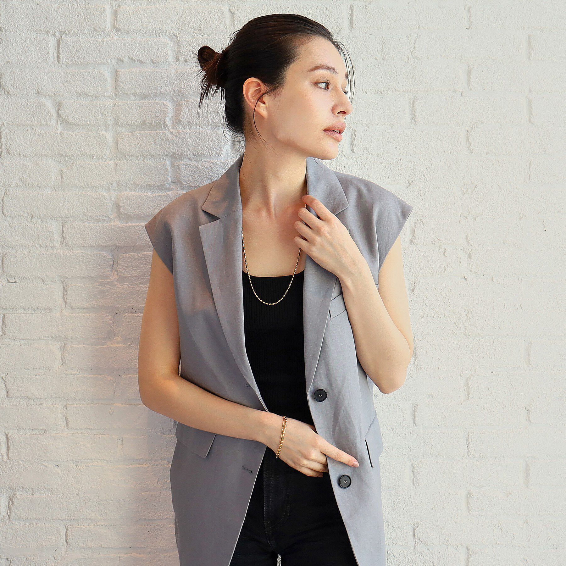 COCOSHNIK ONKITSCH「シルバー デザインチェーン オーバルボールM ネックレス GP」|ネックレス|